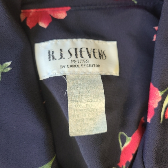 Vintage Belted Poppy Print Dress A-Line Classic R.J. Stevens Size 6 SEE DETAILS - Picture 4 of 6